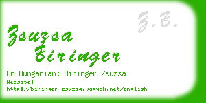 zsuzsa biringer business card